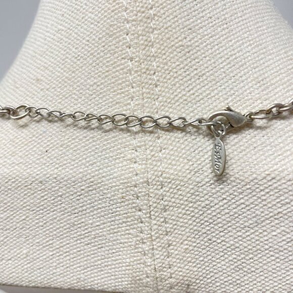 EsMor‎ Leaf Pendant Necklace Dual-Tone Metal Leaf Design Silver Chain - Picture 6 of 9